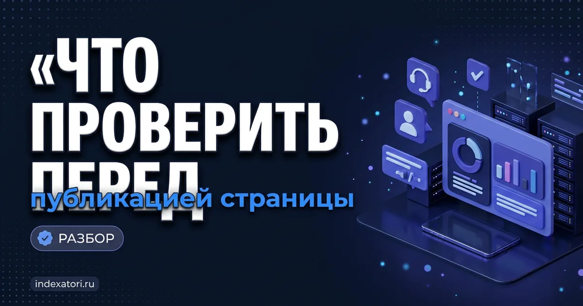 Чек-лист перед публикацией: что проверить, чтобы страница попала в индекс с первого раза