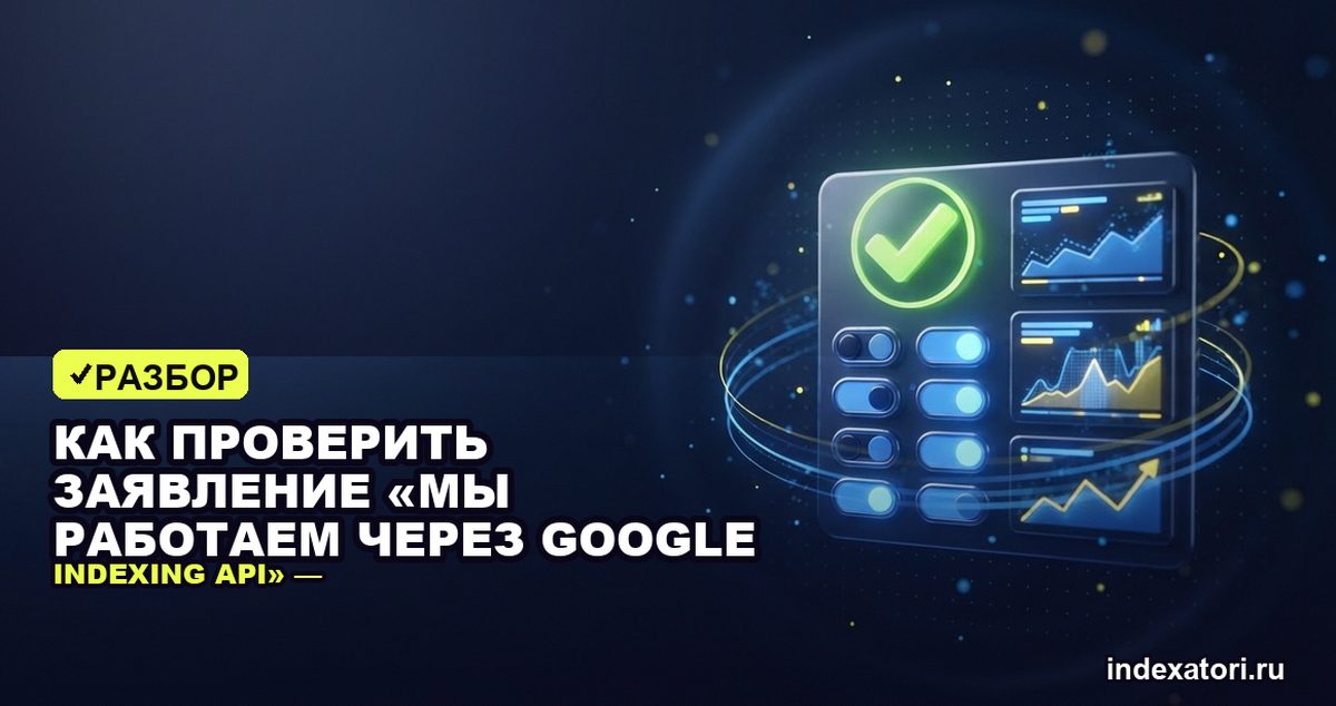Как проверить заявление «мы работаем через Google Indexing API» — реальные лимиты и статусы GSC