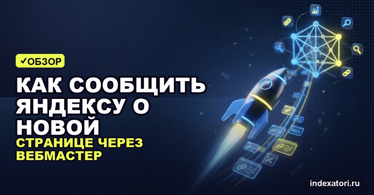 Как сообщить Яндексу о новой странице через Вебмастер и IndexNow
