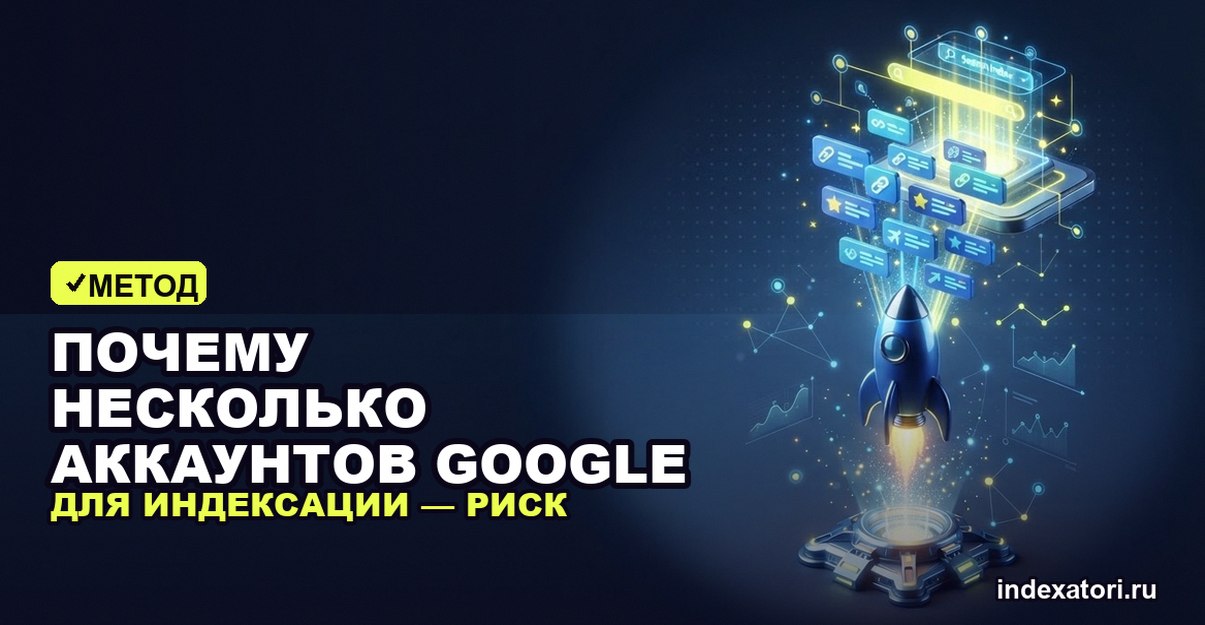 Почему несколько аккаунтов Google для индексации — риск