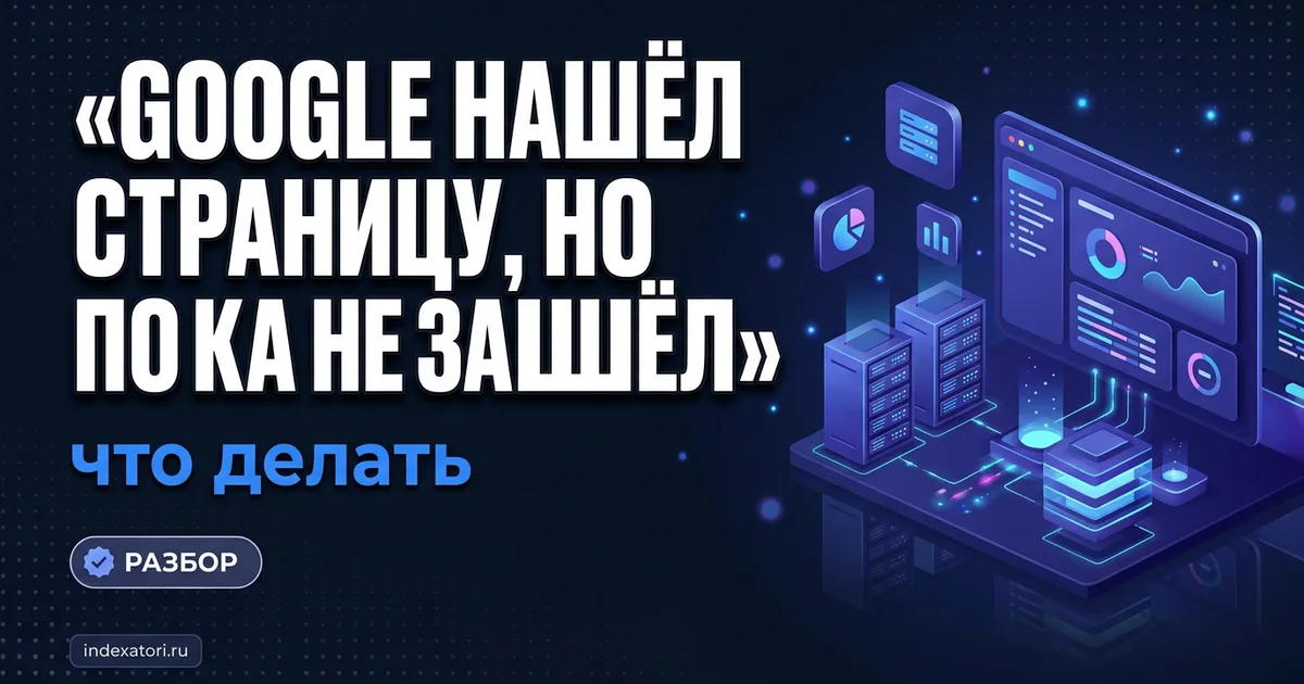 Google нашёл страницу, но пока не зашёл: что делать со статусом Discovered - currently not indexed
