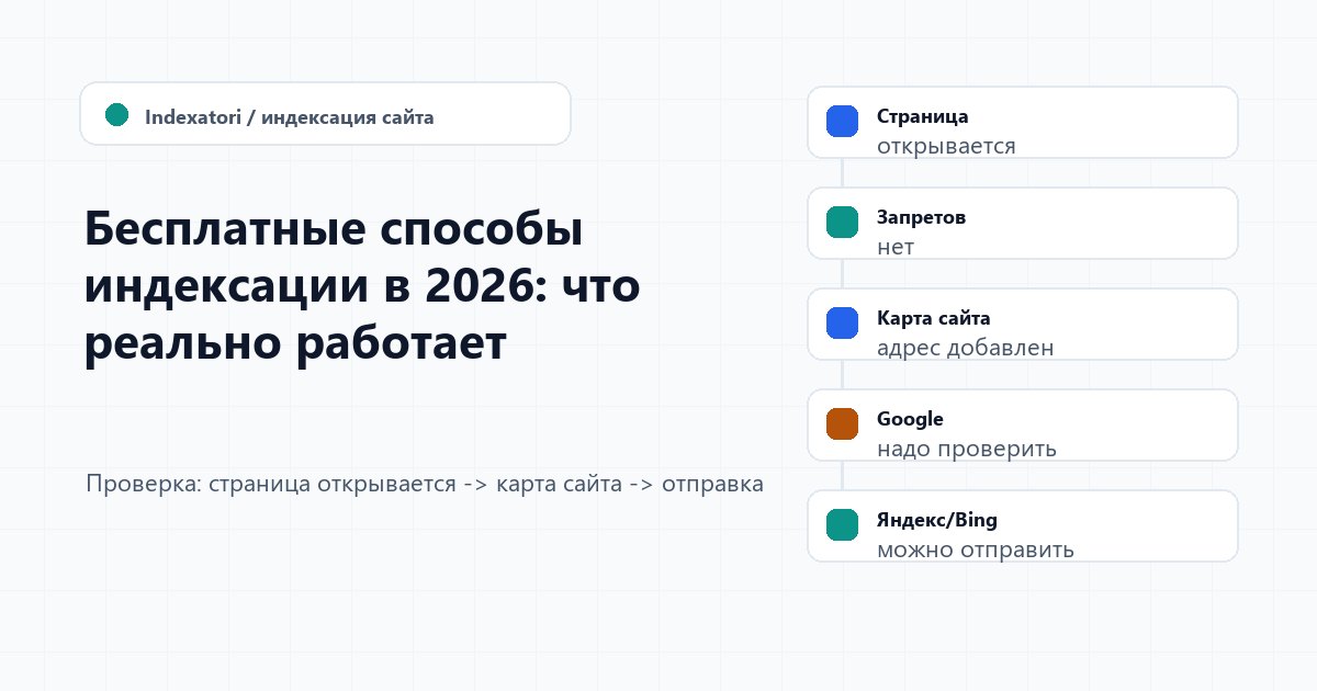 Бесплатные способы индексации в 2026: что реально работает