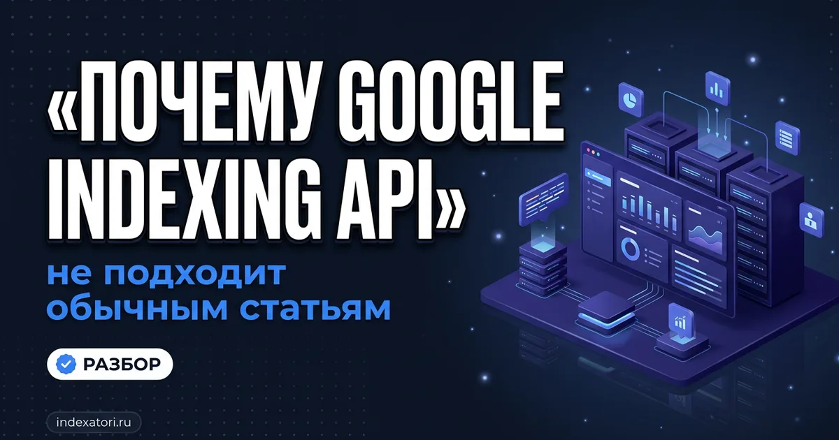 Почему Google Indexing API не подходит обычным статьям