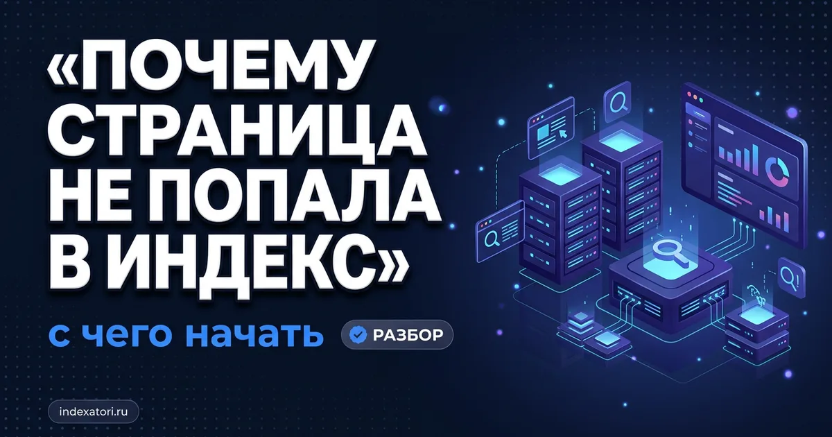 Почему страница не попала в индекс: диагностика по шагам, а не наугад